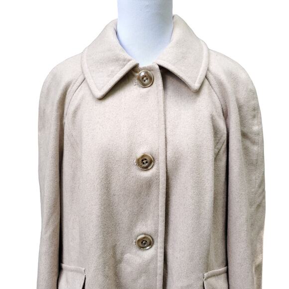 London Fog Tan Wool Blend Pea Coat Trench Size XL - Picture 2 of 15